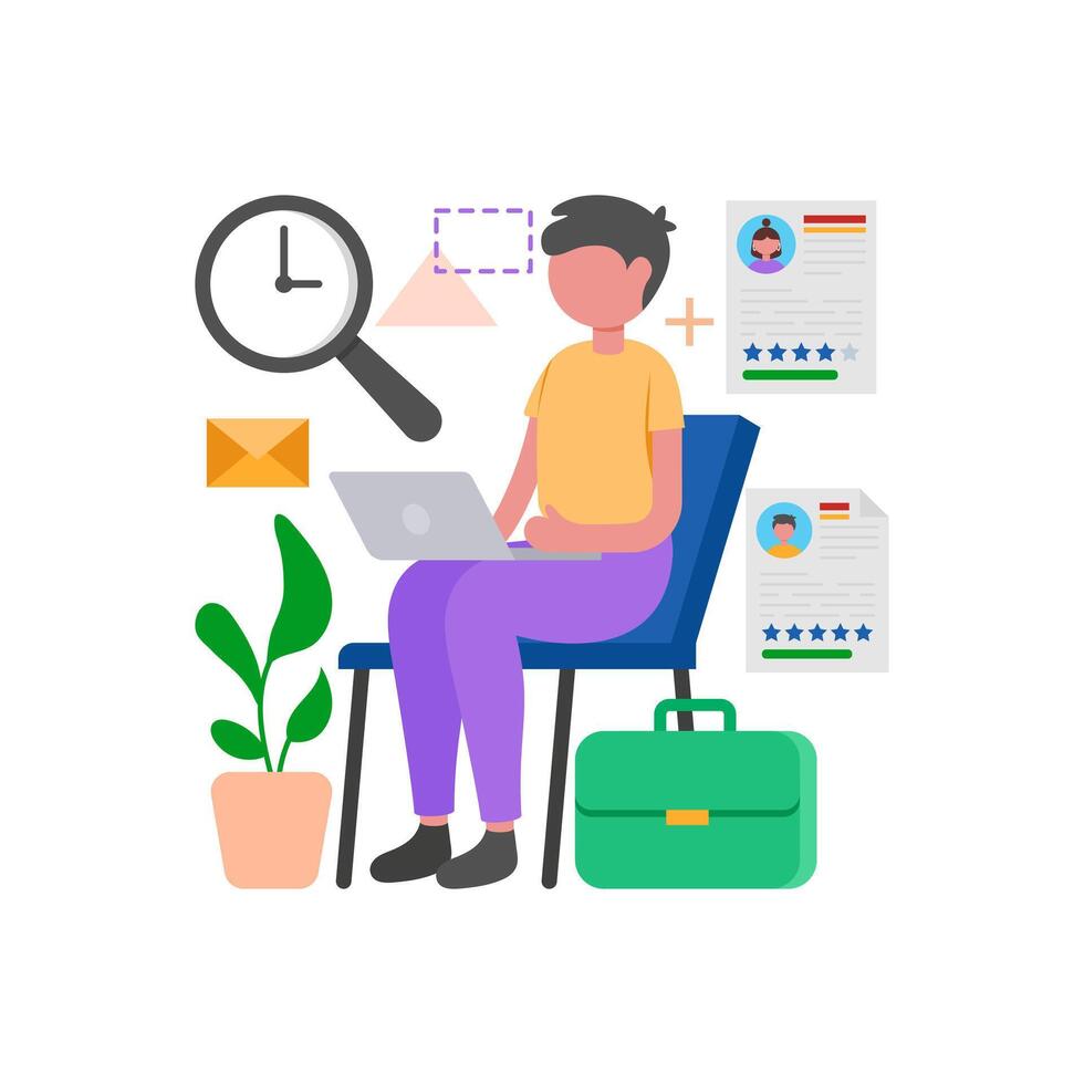 Efficient Recruitment Process Management System vector