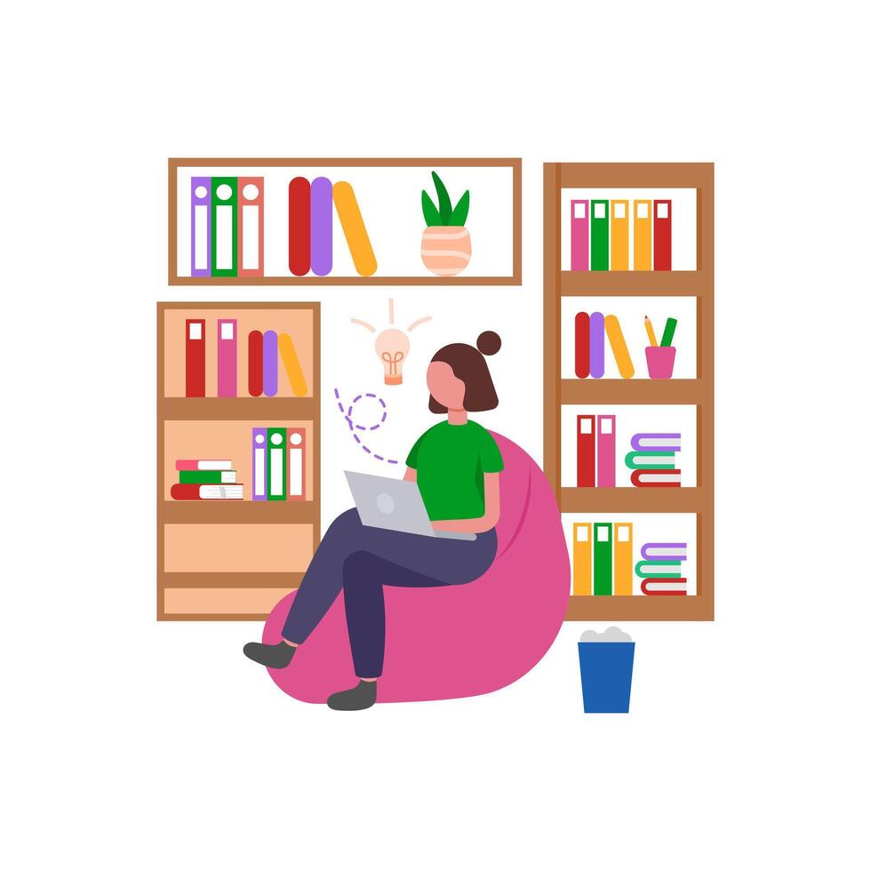 Work productively in libraries vector