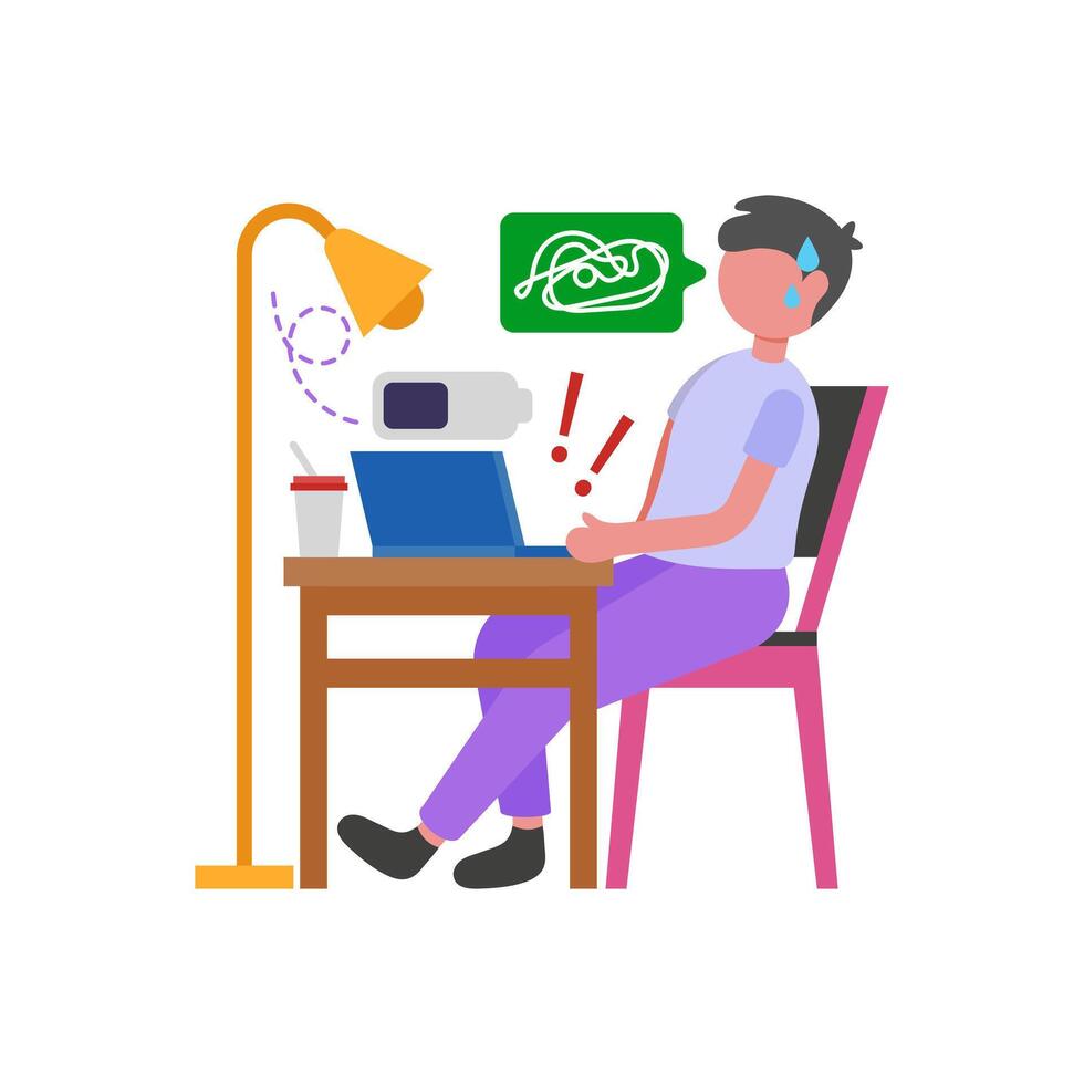 Recharge as tired employee vector