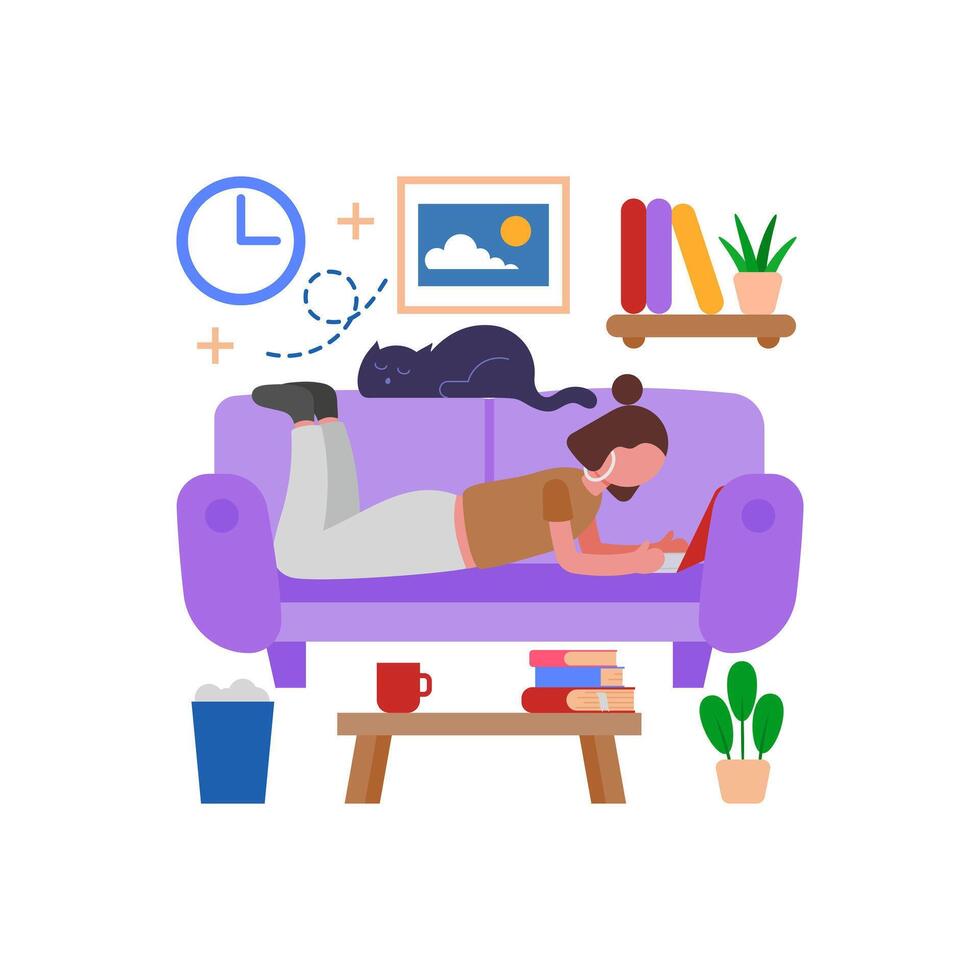 Work remotely in comfort vector