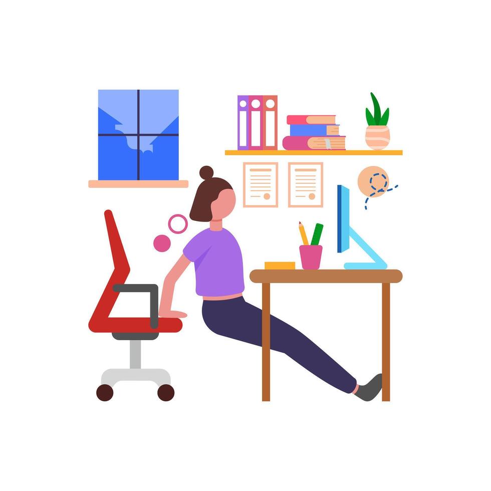 Do quick office workouts vector