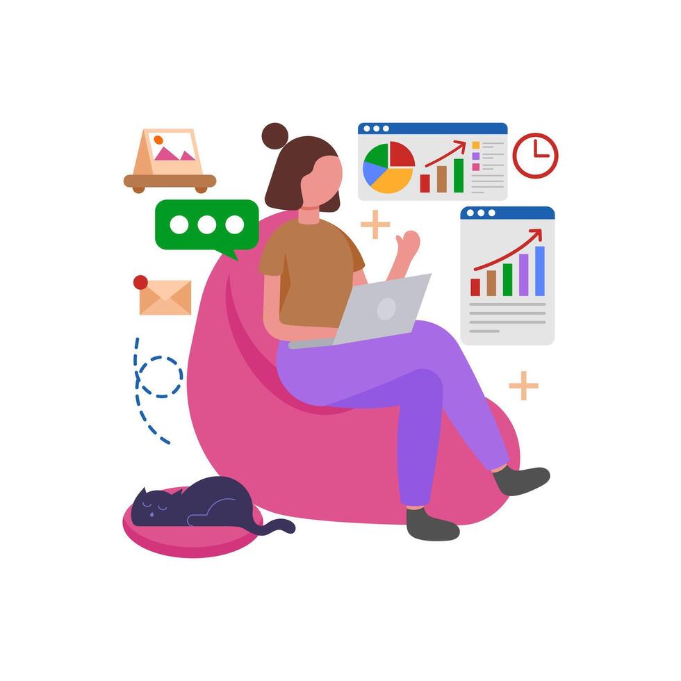 Telecommute from anywhere vector
