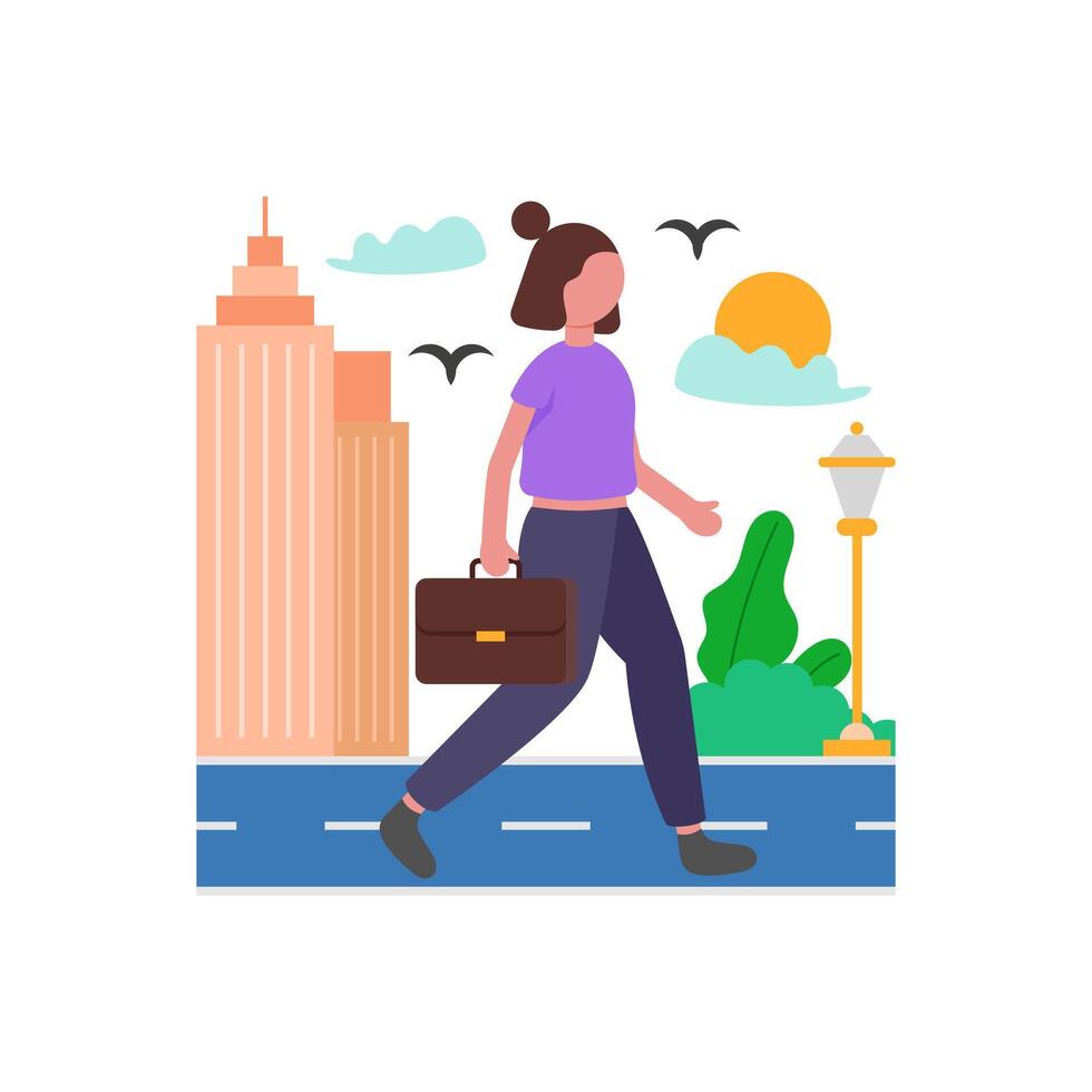 Commute for hybrid work flexibility vector