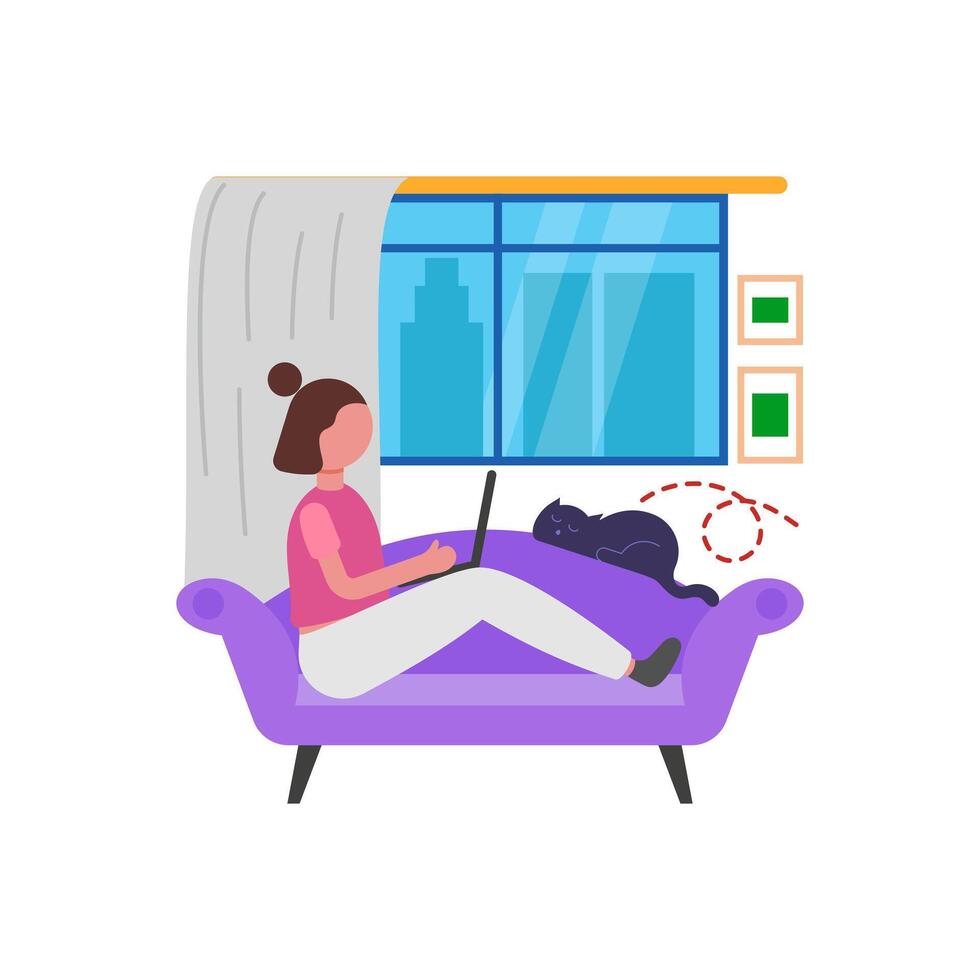 Create ideal home workspace vector