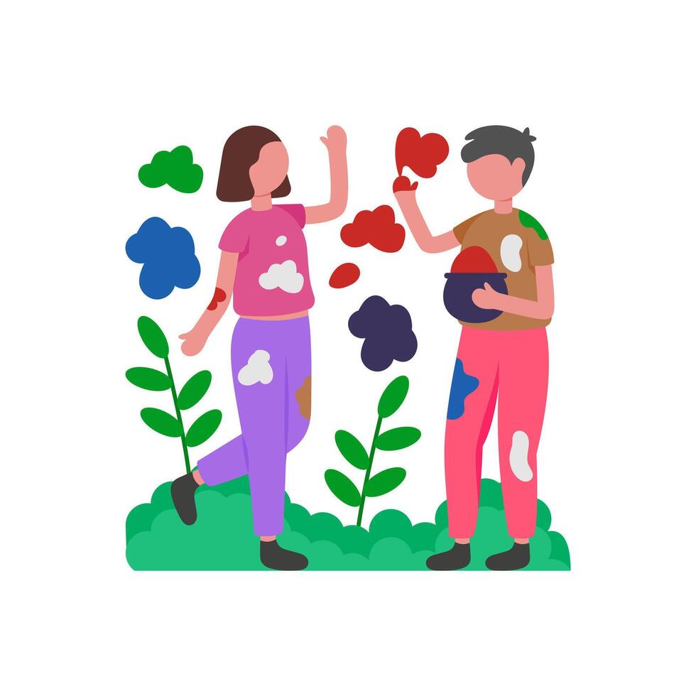Colorful Holi Powder Play Festival vector