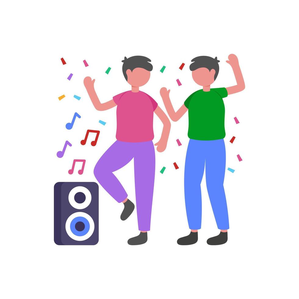 Energetic Boys Showing Dance Moves vector