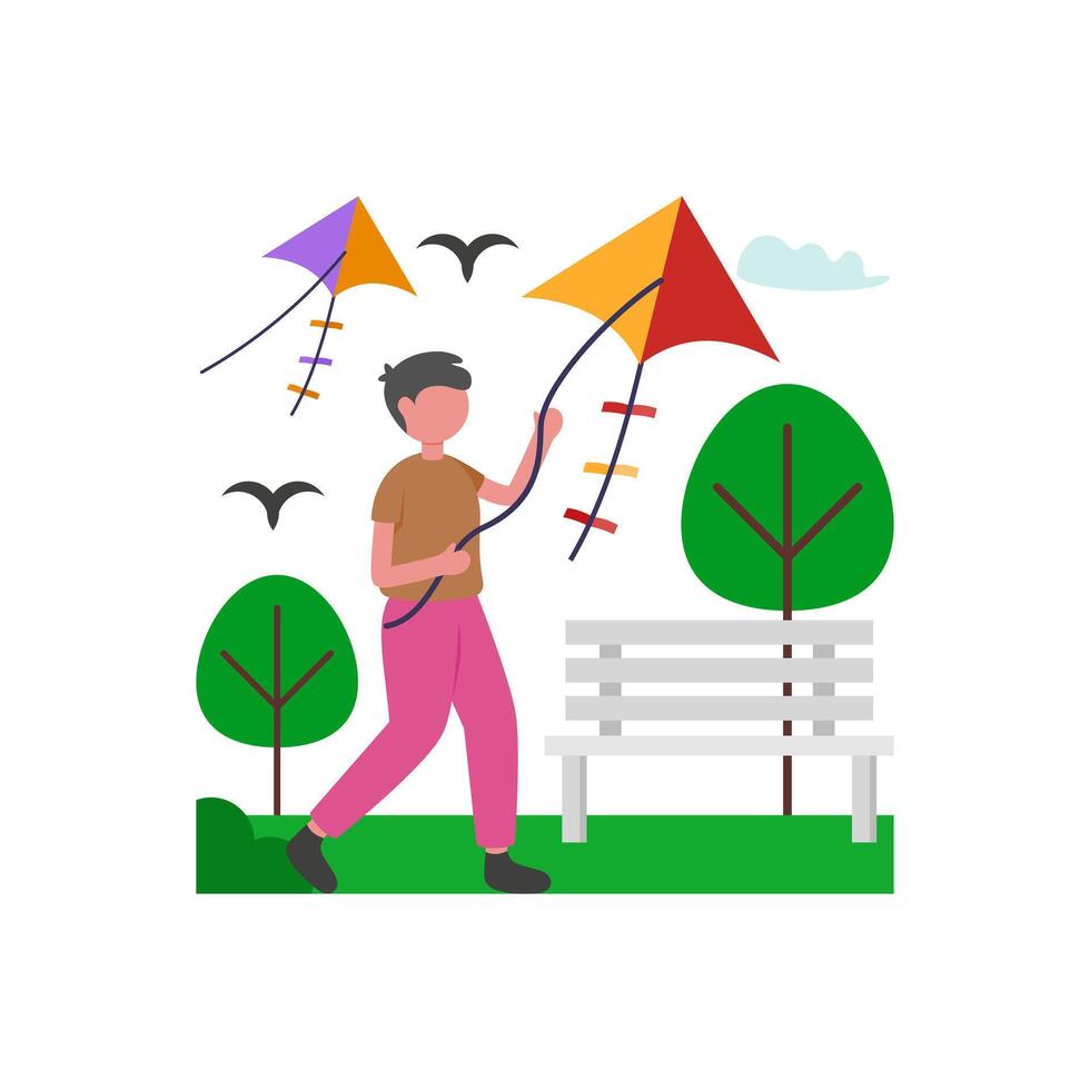 Fly Kites During Basant Festival vector