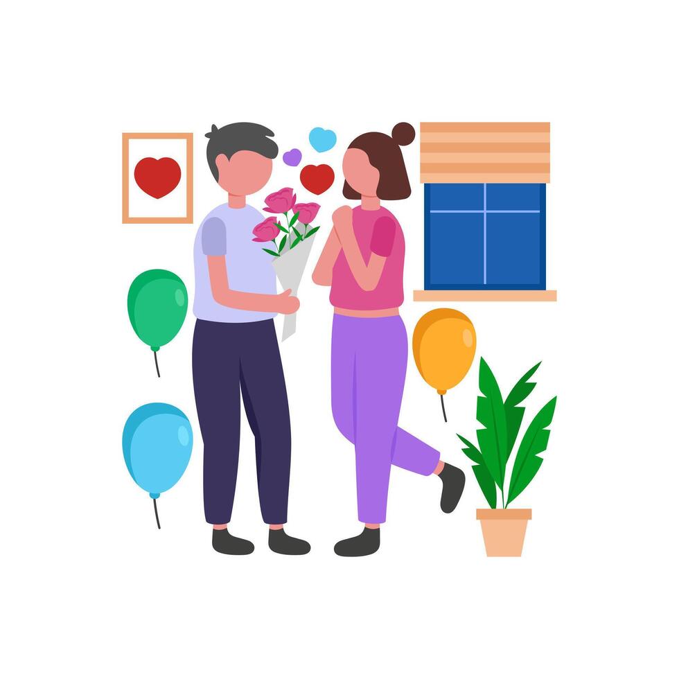 Surprise Loved One Romantic Gesture vector