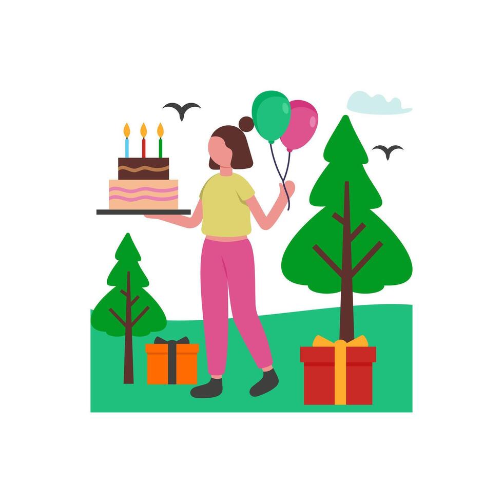Celebrate Birthday Under Open Sky vector