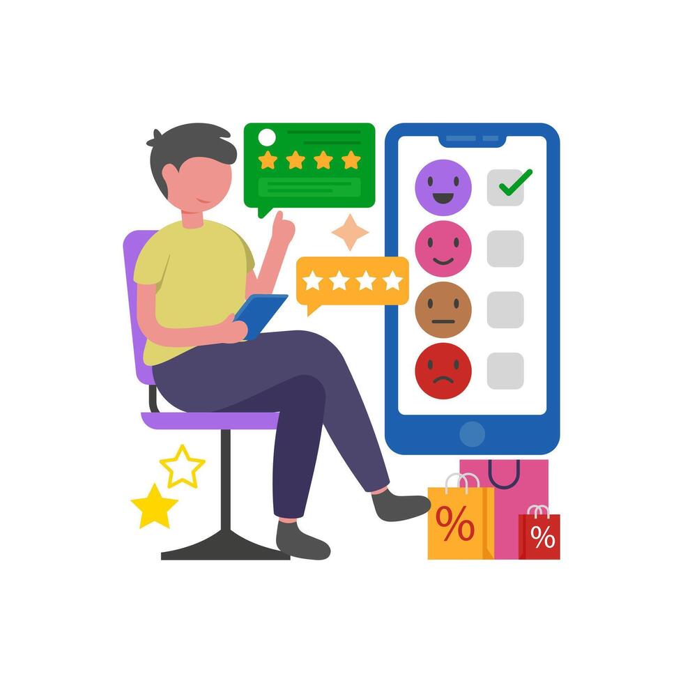 Satisfied with Shopping Experience vector