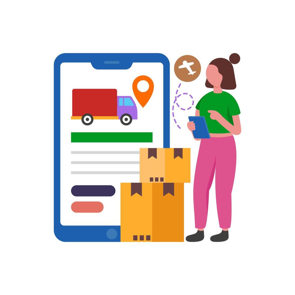Monitor Delivery with Parcel Tracking vector