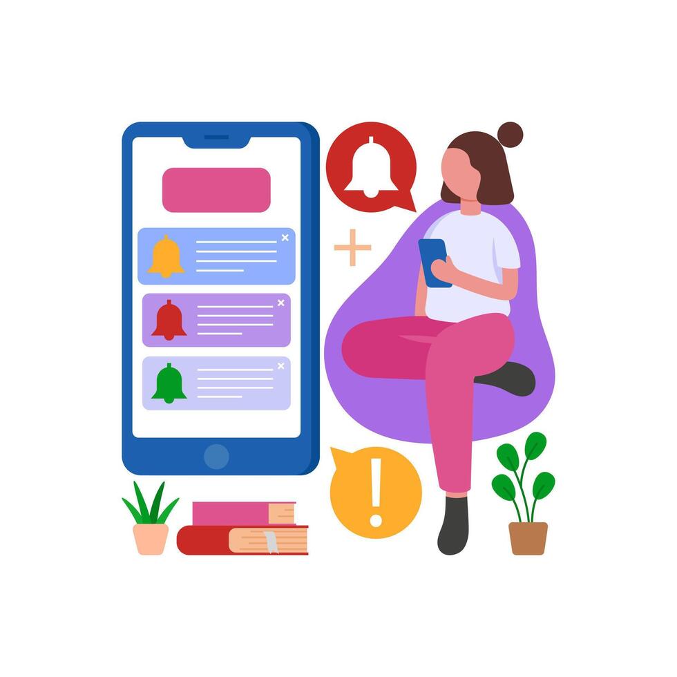 Stay Informed by Checking Notifications vector