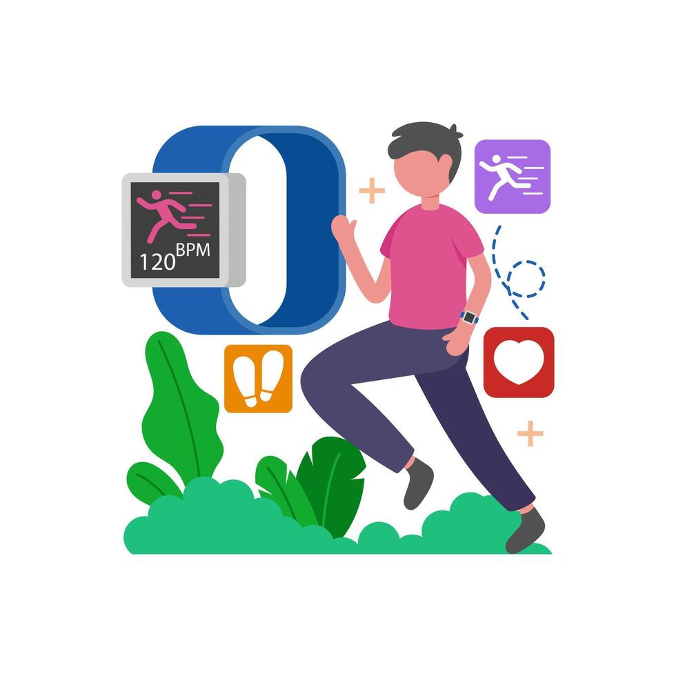 Track Fitness with Smart Watch vector