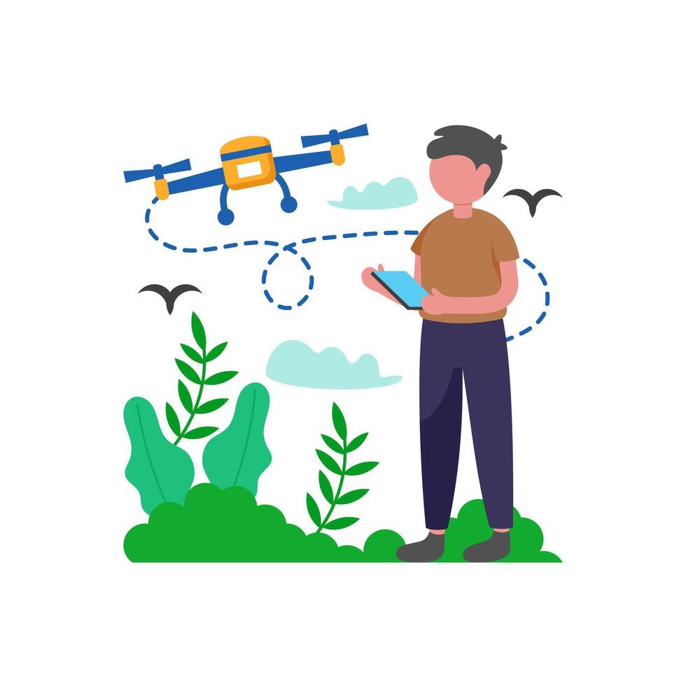 Monitor Drone for Optimal Performance vector