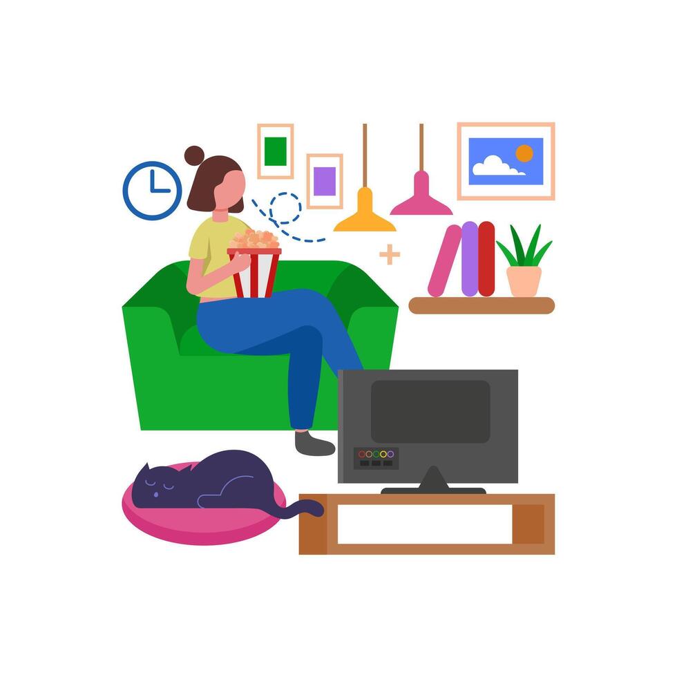 Relax by Watching Your Favorite Shows vector