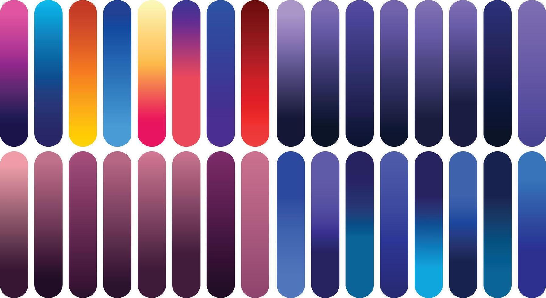 Colorful Gradient Palette with Rounded Rectangles and a Smooth Transition for Modern Designs and Backgrounds vector