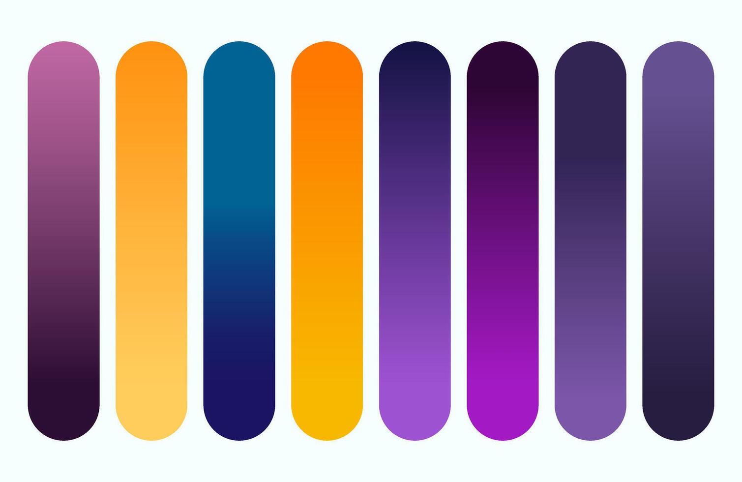 Abstract Gradient Rounded Rectangles on White Background Vivid Color Spectrum and Modern Design vector