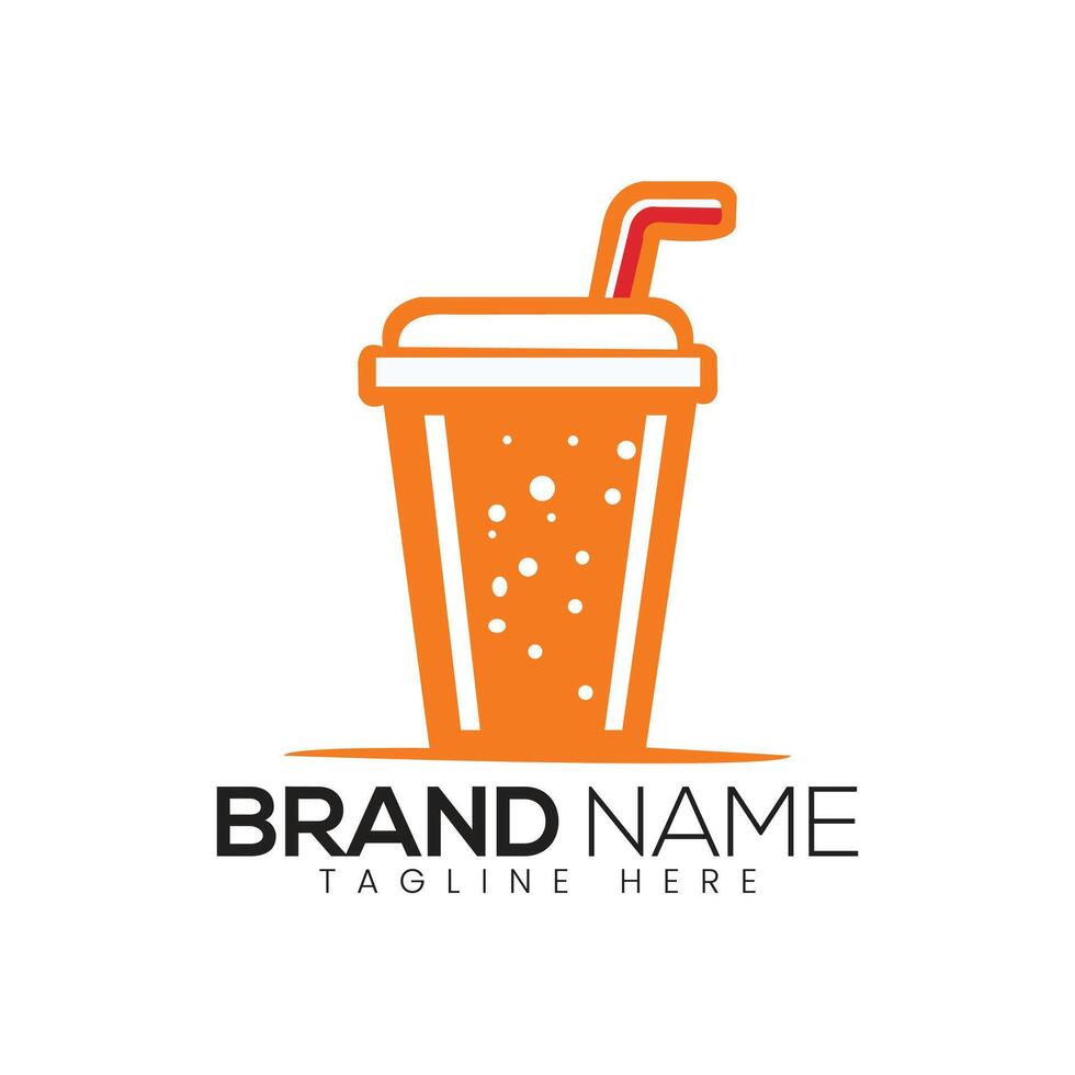 Abstract Fresh Drink Glass Icon or Logo Design Template vector