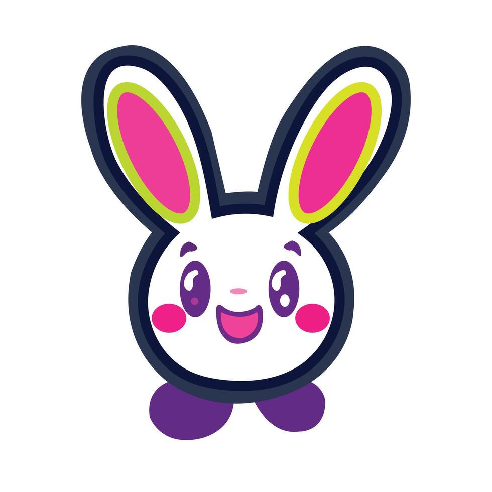 Abstract Stylized Cartoon Bunny Illustration Icon or Logo Design Template vector