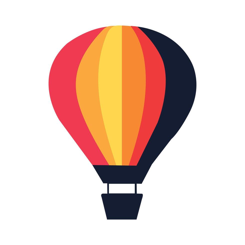 Abstract Colorful Striped Hot Air Balloon Icon or Logo Design Template vector