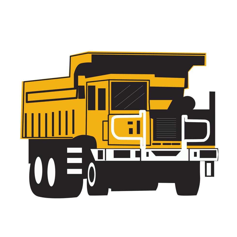 Big yellow dump truck vector