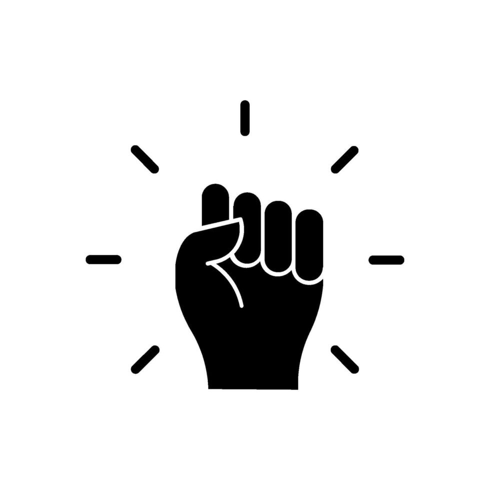 Empowerment icon. Simple solid style. Hand fist, empower, strength, courage, strong, power concept vector