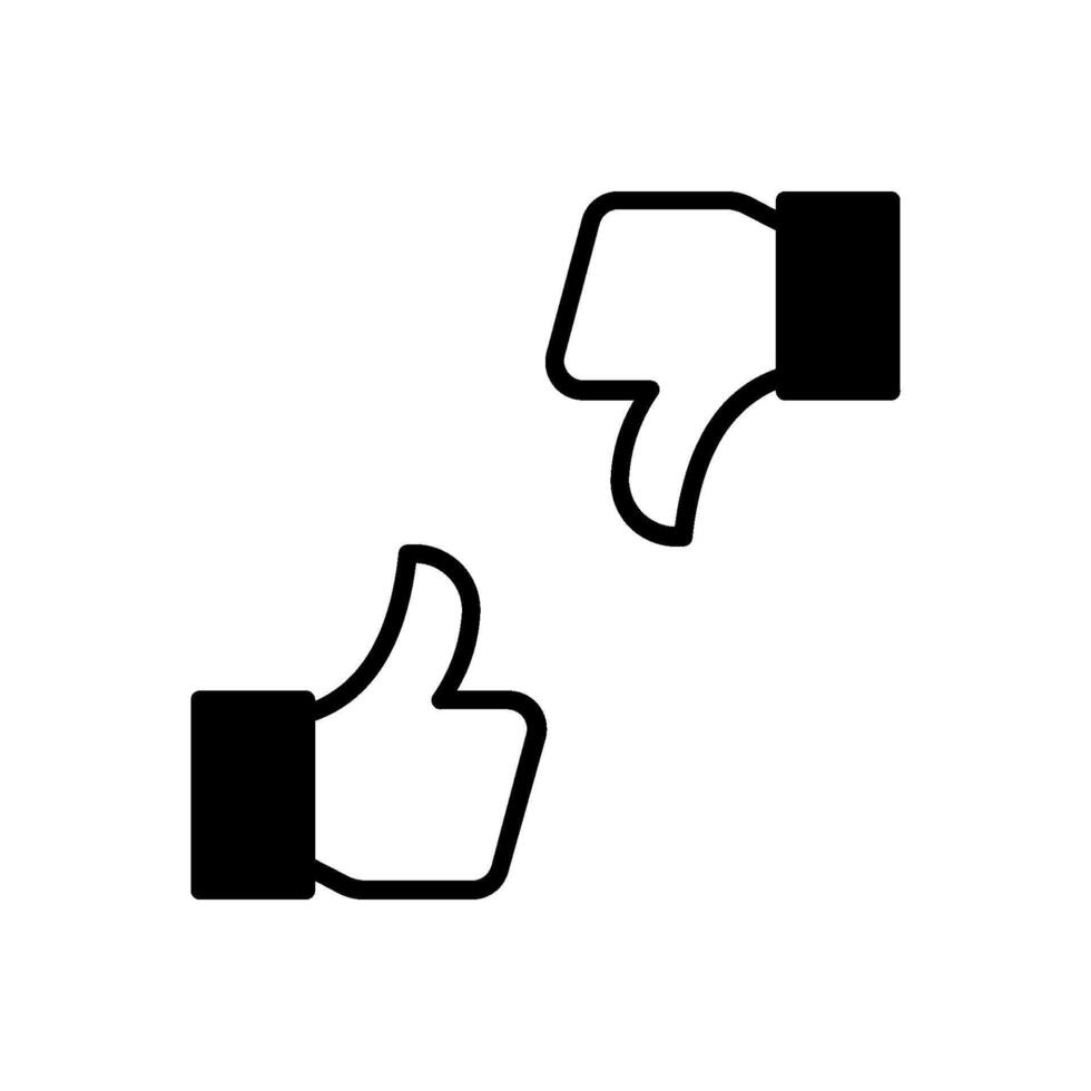 Like and dislike thumb symbol. Feedback and rating thumbs up and thumbs down icons set. Thumbs up and down vector