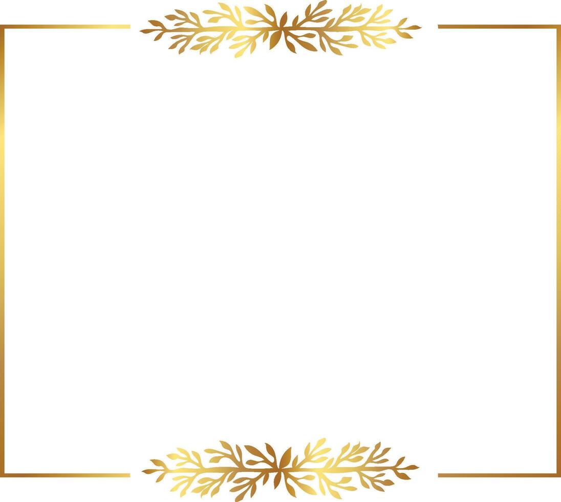 Rectangle gold floral frames vector