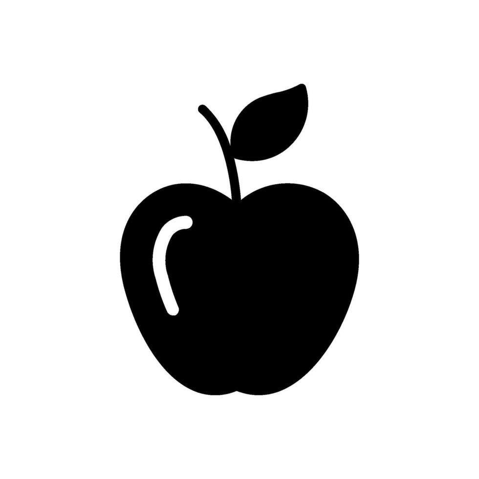 Apple silhouette style on bblank background vector
