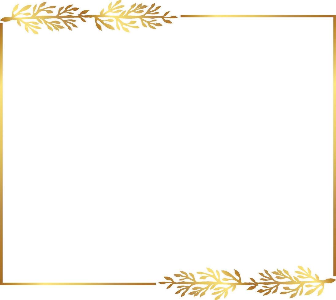 Rectangle gold floral frame set vector