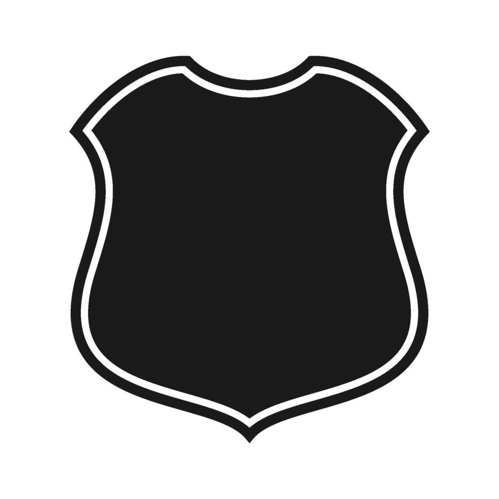 A black and white police badge icon on a white background vector