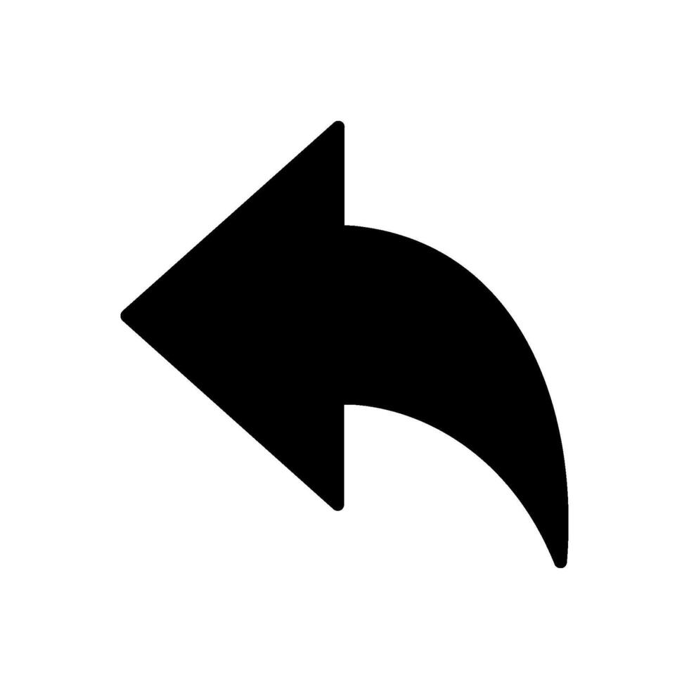 Back Arrow Glyph Icon, left arrow vector
