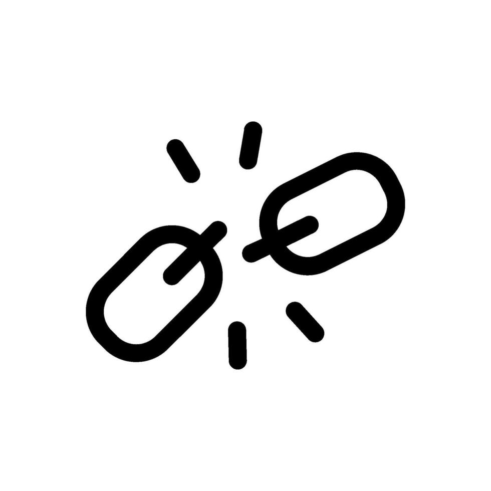 Broken chain link icon vector