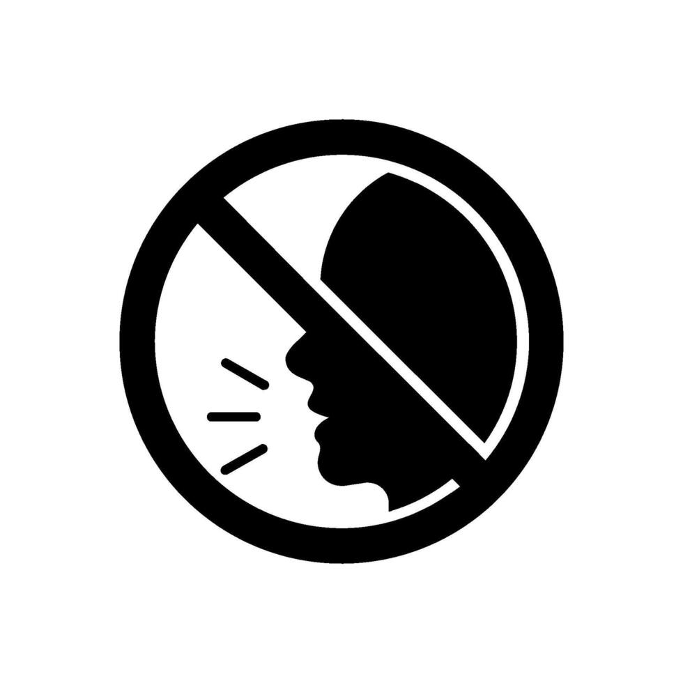 No speaking sign. do not speak symbol vector
