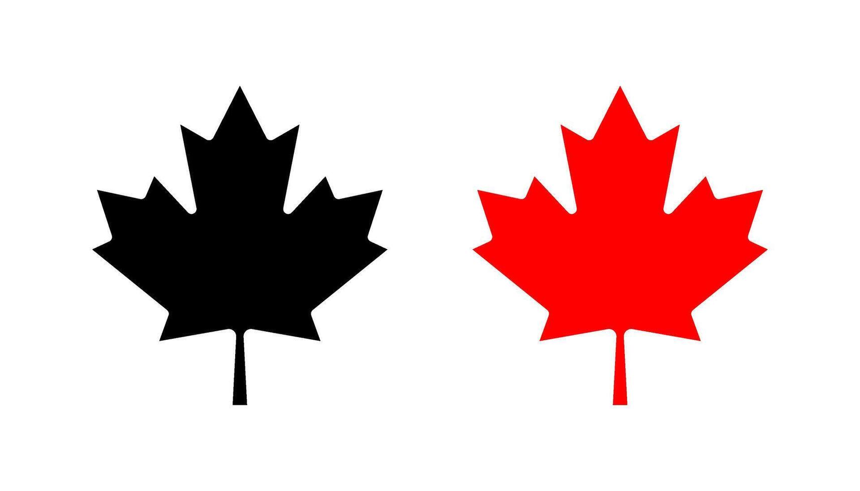 Red and black maple leaf canada icon sign design vector