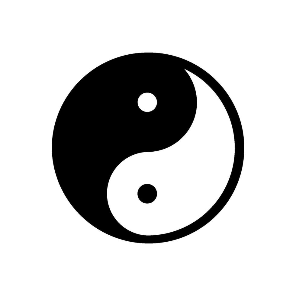 Black and white yin yang on a white background Free vector