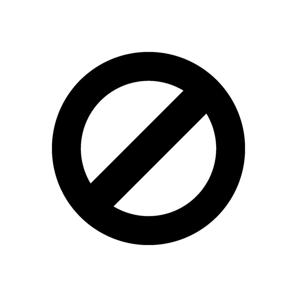 No Sign Icon. black Crossed Circle Design. vector
