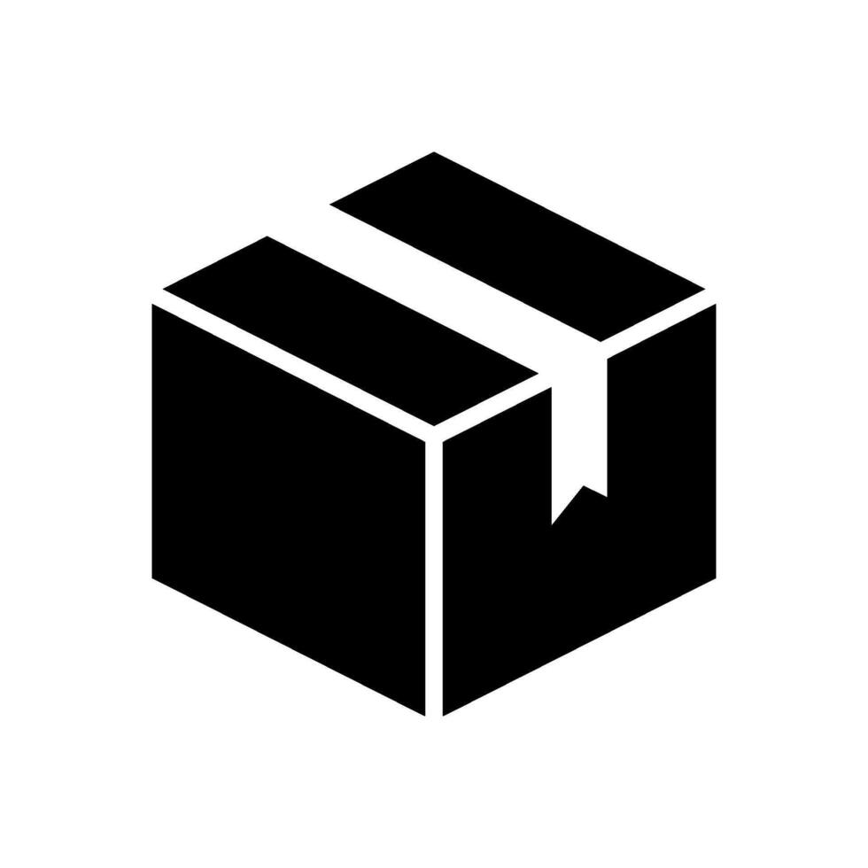 Box, package icon, filled sign vector