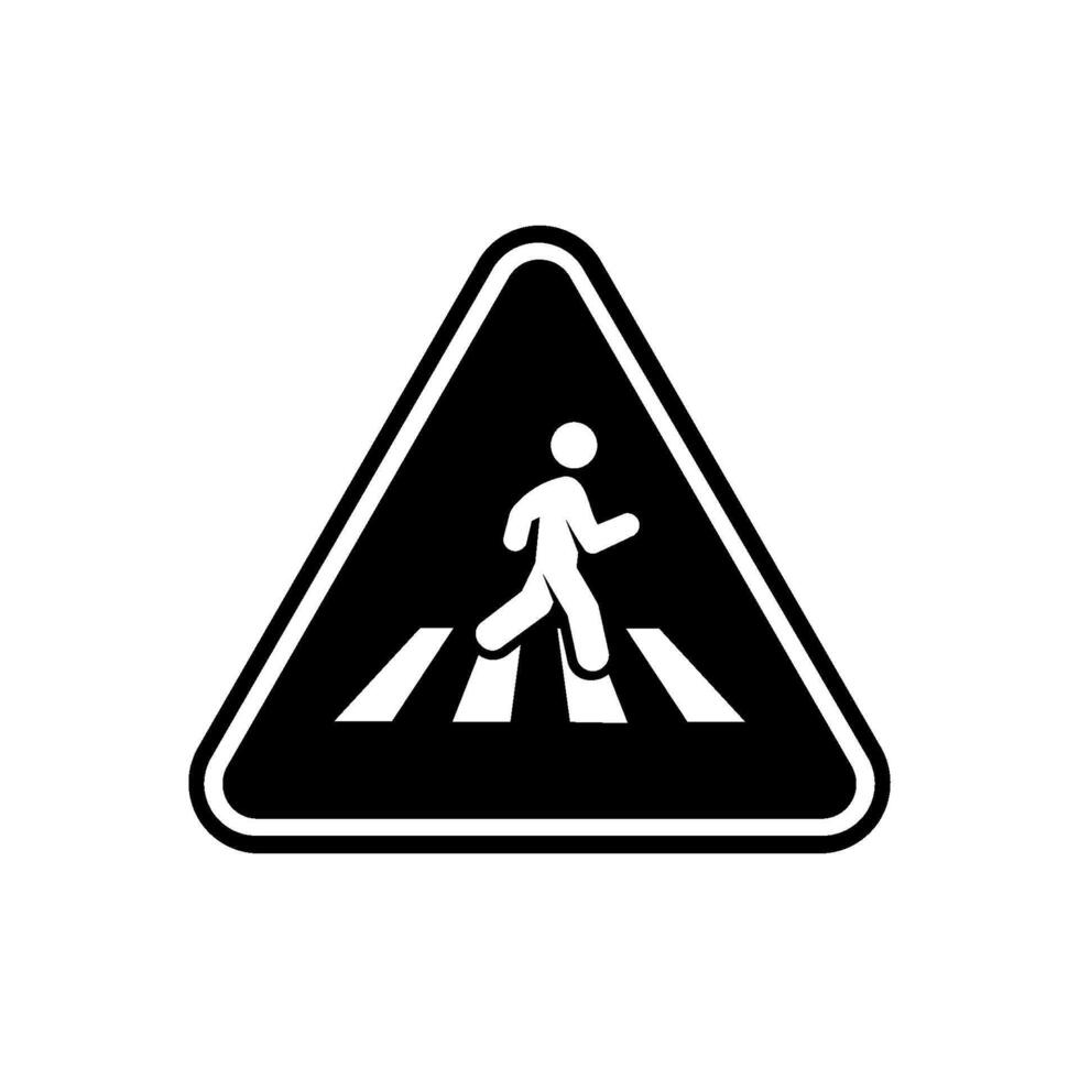 Crosswalk sign. Pedestrian crossing the road icon. Person walking cross the road. Zebra roadsign vector