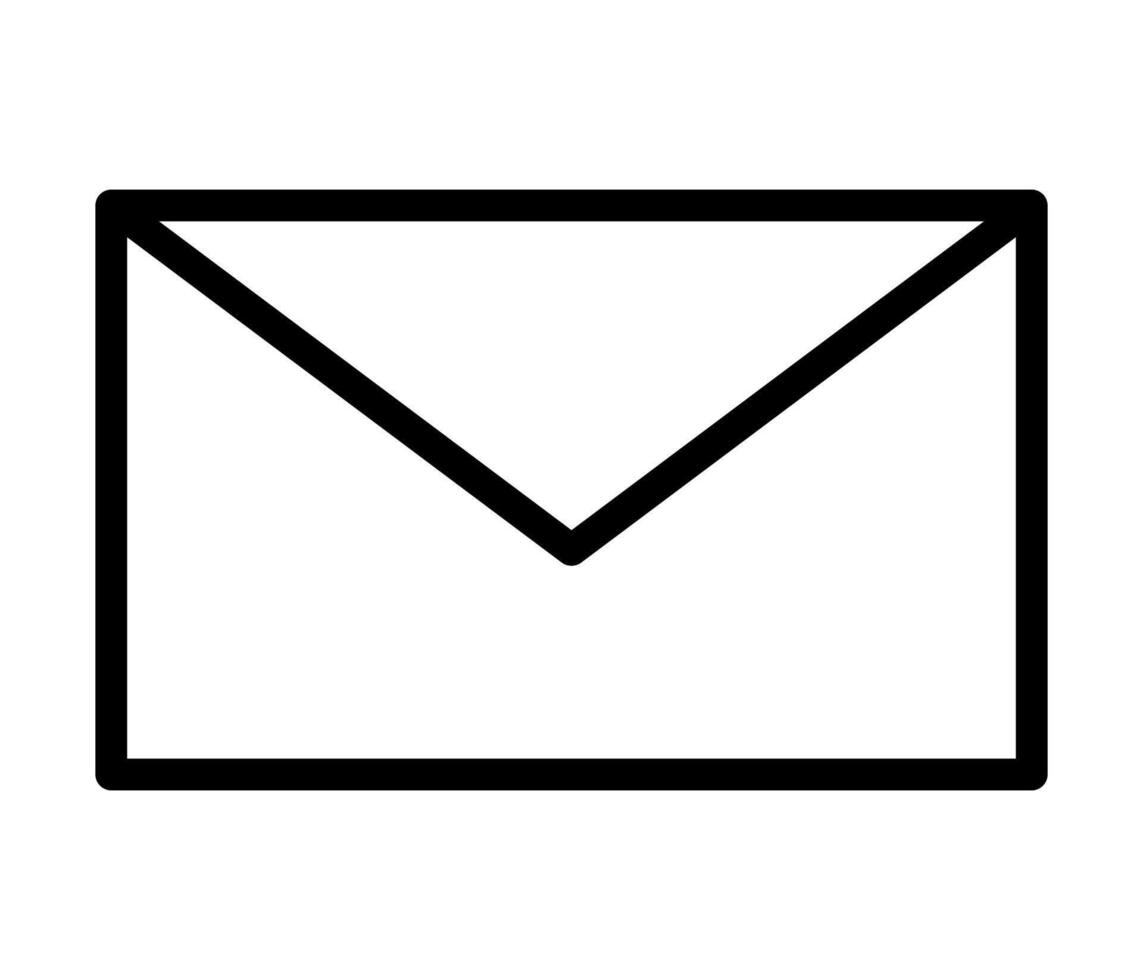Simple Black and White Envelope Icon Symbolizing Communication and Messages vector