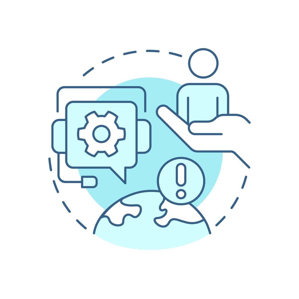 Emergency support soft blue concept icon. Tourists assistance. Travel management service. Round shape line illustration. Abstract idea. Graphic design. Easy to use in promotional material vector