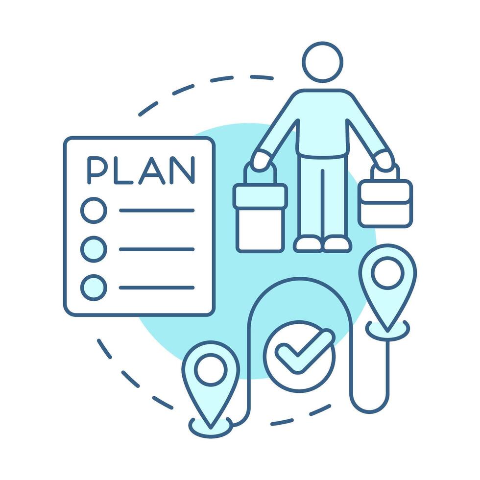 Be set soft blue concept icon. Plan of escape from danger. Evacuation level. Emergency response. Round shape line illustration. Abstract idea. Graphic design. Easy to use in presentation vector