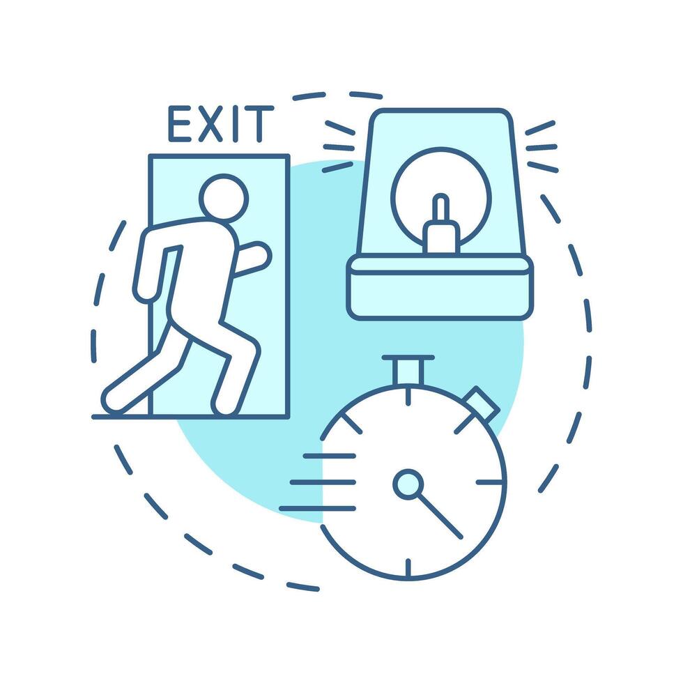 Go now soft blue concept icon. Command to leave immediately. Evacuation level. Emergency response. Round shape line illustration. Abstract idea. Graphic design. Easy to use in application vector