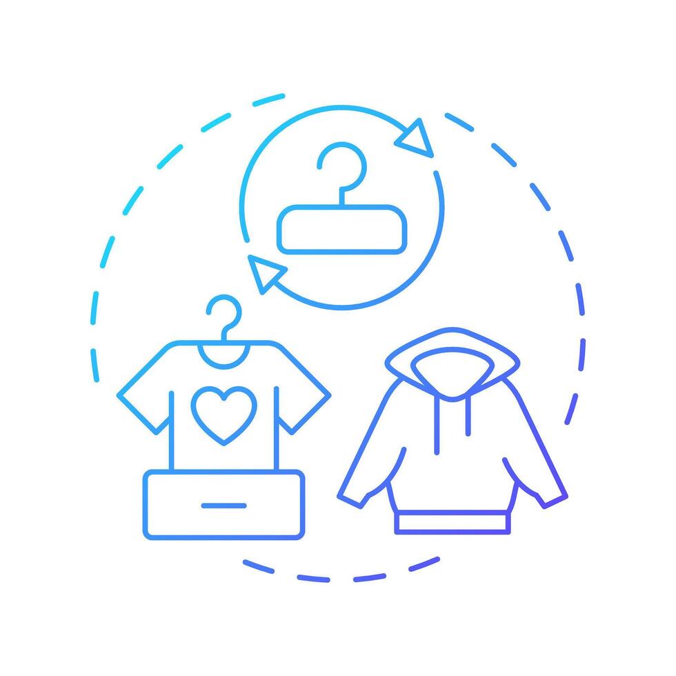 Second hand marketplaces blue gradient concept icon. Exchanging pre owned goods. Sharing economy model. Round shape line illustration. Abstract idea. Graphic design. Easy to use in infographic vector