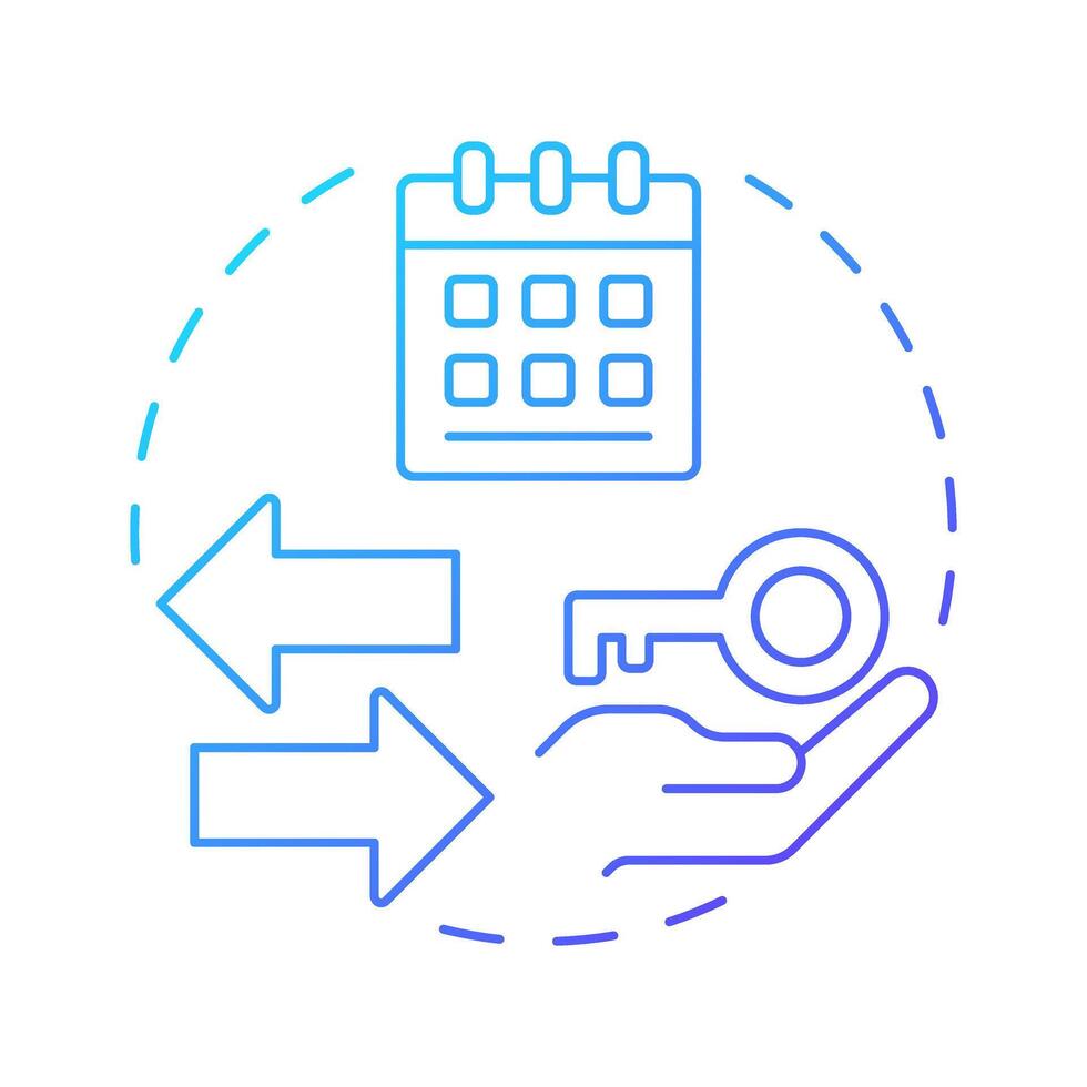 Access economy blue gradient concept icon. Temporary allow to use goods. Core element of sharing system. Round shape line illustration. Abstract idea. Graphic design. Easy to use in infographic vector