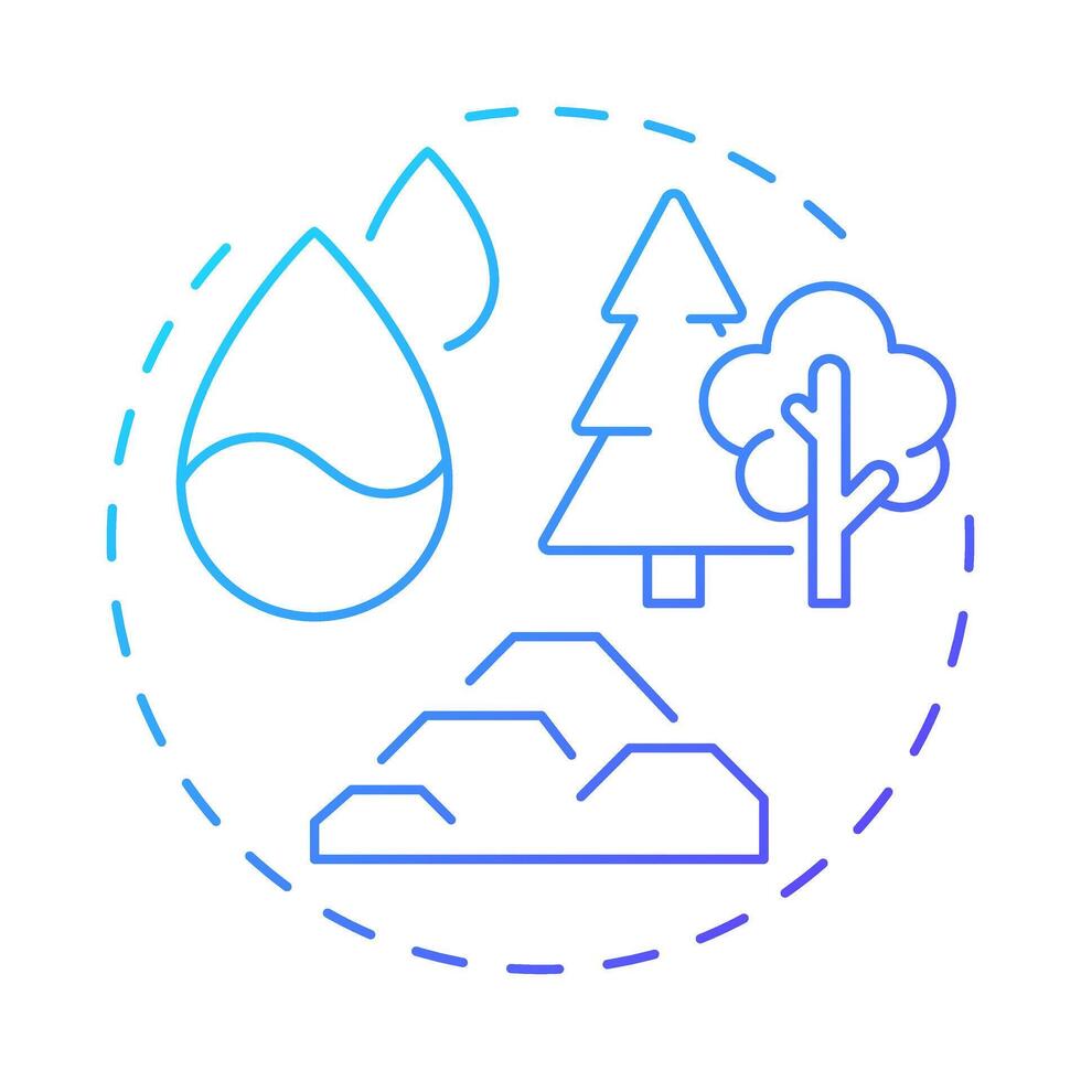 Raw material blue gradient concept icon. Resources for production of goods and services. Circular economy. Round shape line illustration. Abstract idea. Graphic design. Easy to use in infographic vector