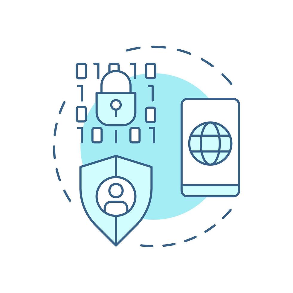 HTTPS secure origin soft blue concept icon. Prevent data interception. Characteristic of PWAs. Round shape line illustration. Abstract idea. Graphic design. Easy to use in presentation vector