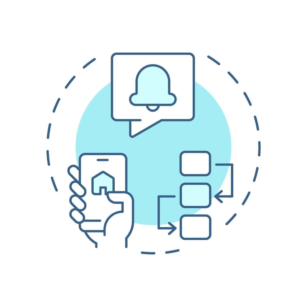 App like experience soft blue concept icon. Function as native mobile applications. Feature of PWAs. Round shape line illustration. Abstract idea. Graphic design. Easy to use in presentation vector