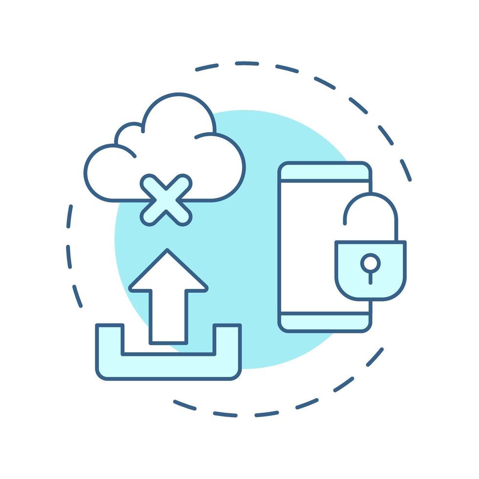 Installable soft blue concept icon. Adding to home screen without app store. Characteristic of PWAs. Round shape line illustration. Abstract idea. Graphic design. Easy to use in presentation vector