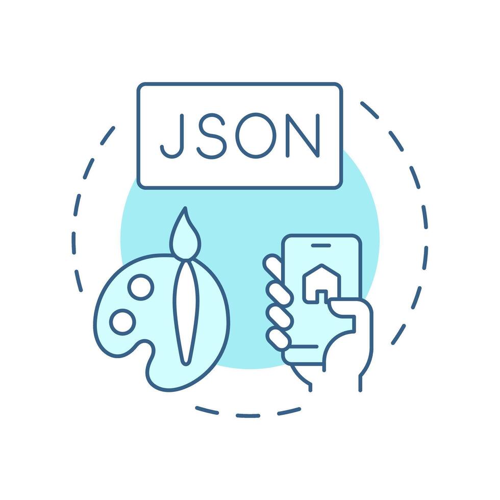 Web app manifest soft blue concept icon. JSON file providing metadata for application. Component of PWAs. Round shape line illustration. Abstract idea. Graphic design. Easy to use in presentation vector